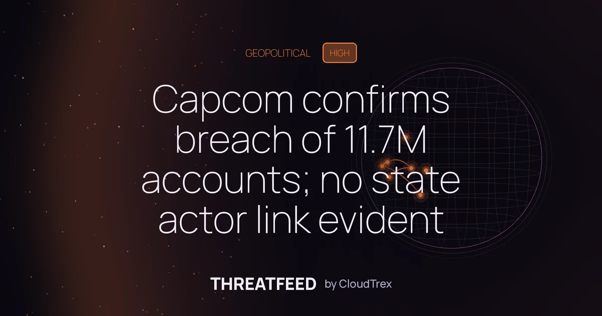 Capcom breach exposes 11.7M accounts; Japan gaming sector targeted again