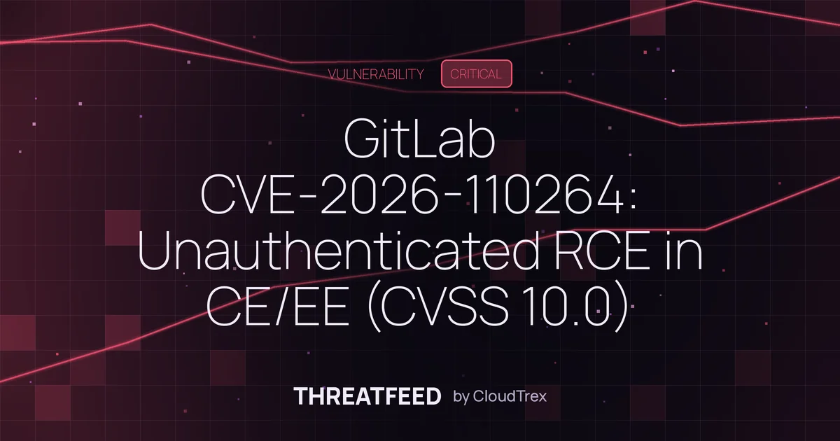 GitLab CVE-2026-110264: Unauthenticated RCE in CE/EE (CVSS 10.0)