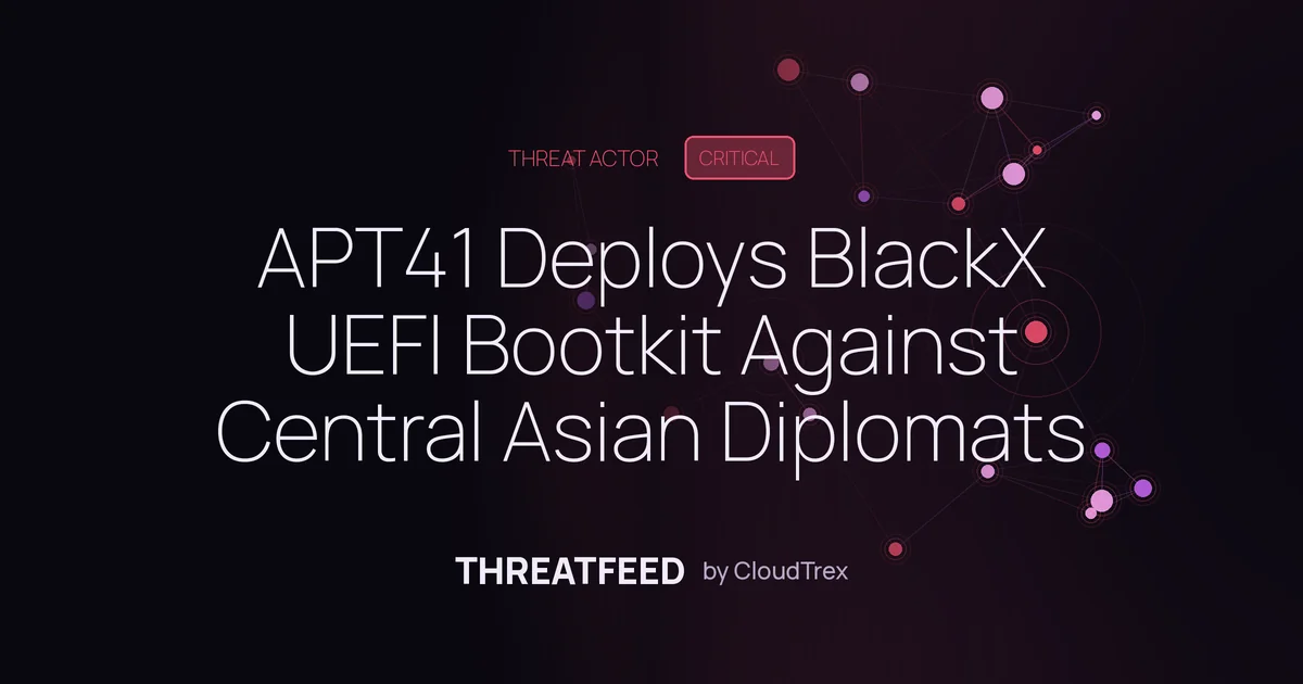 APT41 Deploys BlackX UEFI Bootkit Against Central Asian Diplomats