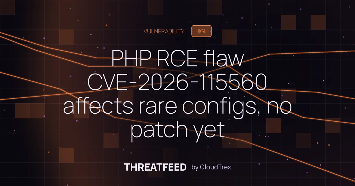 PHP RCE flaw CVE-2026-115560 affects rare configs, no patch yet