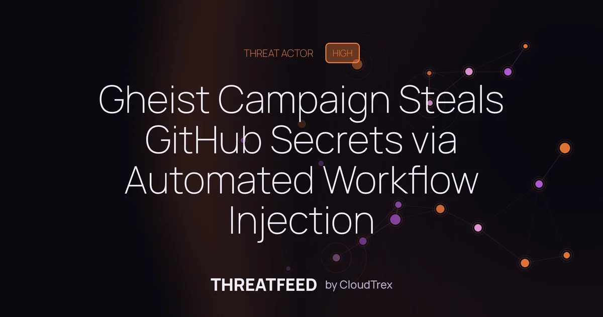 Gheist Campaign Steals GitHub Secrets via Automated Workflow Injection