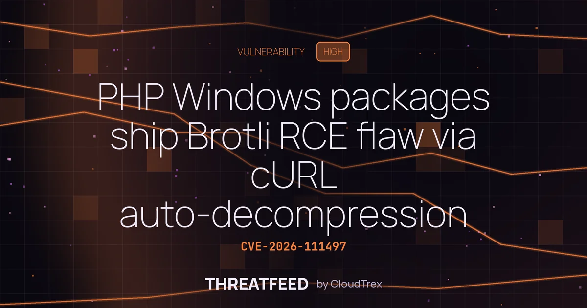 PHP Windows packages ship Brotli RCE flaw via cURL auto-decompression