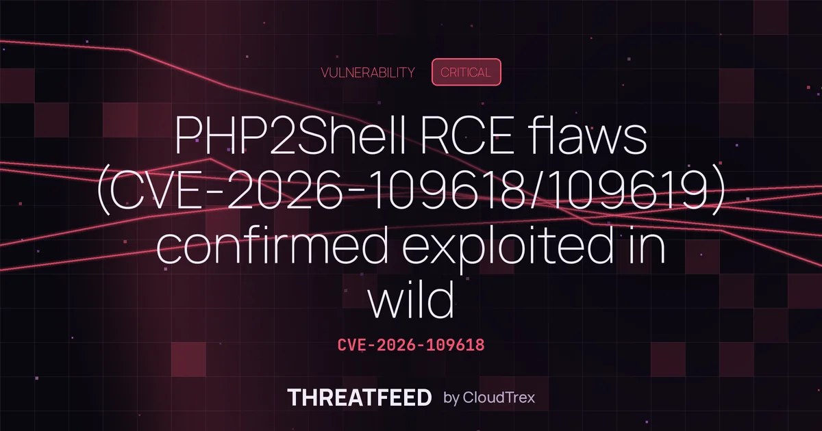 PHP2Shell RCE flaws (CVE-2026-109618/109619) confirmed exploited in wild