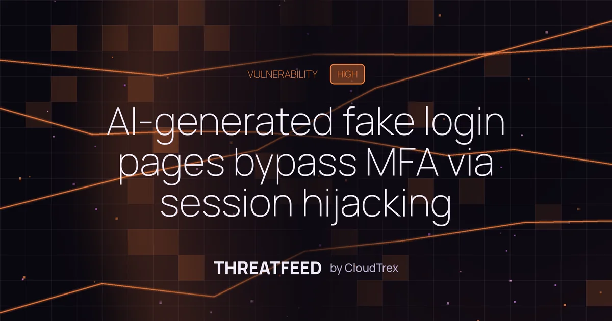 AI-generated fake login pages bypass MFA via session hijacking