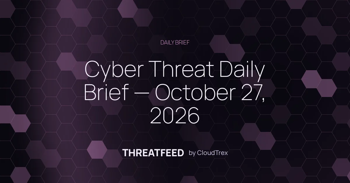 Cyber Threat Daily Brief — October 27, 2026