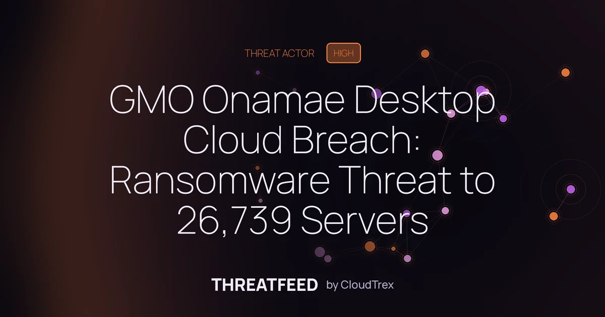 GMO Onamae Desktop Cloud Breach: Ransomware Threat to 26,739 Servers