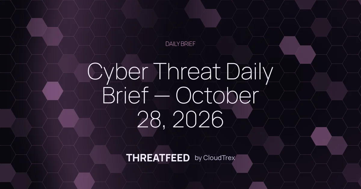 Cyber Threat Daily Brief — October 28, 2026